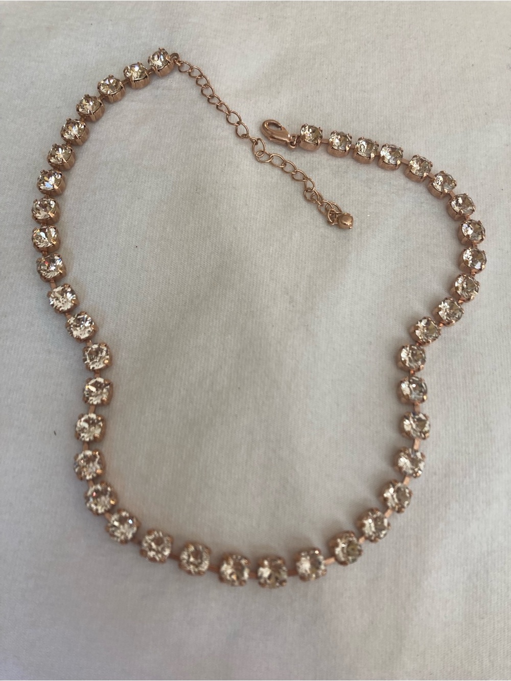 Rosegold Tone Jeweled Rhinestones Bling Necklace